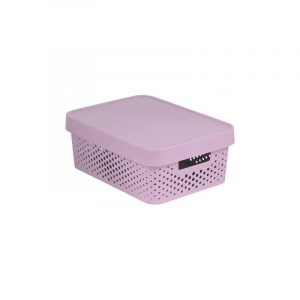 Ящик для хранения Infinity 11л с крышкой розовый перфорированный CURVER 229155
