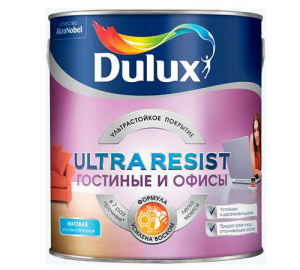 DULUX Краска водно-дисперсионная Ultra Resist Гостиные и офисы BM 2,4 л