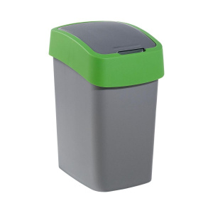 Ведро для мусора Flip Bin 10л серебристый, зеленый CURVER 190172 Ведро для мусора Flip Bin 10л серебристый, зеленый CURVER 190172