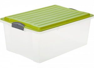 Ящик для хранения Compact 38л штабелируемый прозрачный, зеленый ROTHO 1767705519
