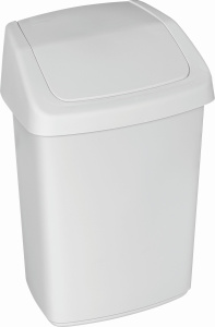 Ведро для мусора Swing Top 10л белое CURVER 173192