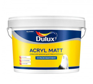 DULUX Краска водно-дисперсионная Acryl Matt BW глубокоматовая 9 л