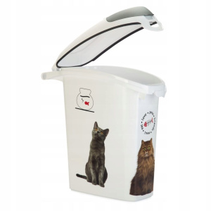 Контейнер для сухого корма Curver Pet Life 10кг белый рисунок Кошки 254866 Контейнер для сухого корма Curver Pet Life 10кг белый рисунок Кошки 254866