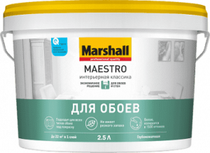 Marshall Краска водно-дисперсионная Maestro Интерьерная Классика BW глубокомат. 2,5 л