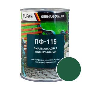 Эмаль ПФ-115 ГОСТ PUFAS Decoself  1,4л / 1,9кг зеленая