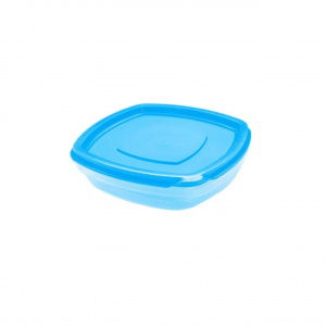 Контейнер для СВЧ квадратный Plafor 0,5л PL570 синий/голубой, прозрачный
