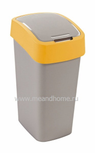 Ведро для мусора Flip Bin 25л серебристый, оранжевый CURVER 190169 Ведро для мусора Flip Bin 25л серебристый, оранжевый CURVER 190169