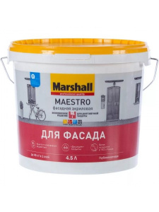 Marshall Краска Maestro фасадная акриловая BC глубокомат. 4,5 л (нов) (п/з)