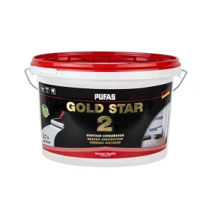PUFAS Краска акрилатная супербелая GOLD SIAR 2 супербелая глубокомат. 2,7 л