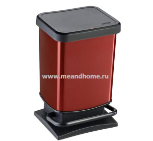 Ведро для мусора Paso 20л с педалью красный металлик ROTHO 1754011008