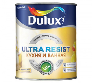DULUX Краска водно-дисперсионная Ultra Resist кухня и ванная BC матовая 0,9 л