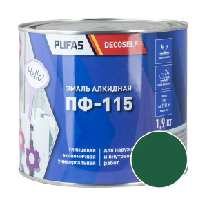 Эмаль ПФ-115 PUFAS Decoself 1,4л / 1,9кг зеленая 200174