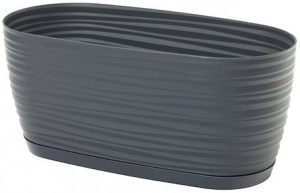 Кактусница овальная с подст. Sahara petit box 26,8х12,75х11,85см, v=2,65л 3110 антрацит Кактусница овальная с подст. Sahara petit box 26,8х12,75х11,85см, v=2,65л 3110 антрацит