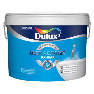 DULUX Краска водно-дисперсионная Ultra Resist Ванная BW полуматовая 2,5 л (п/з)