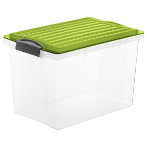 Ящик для хранения Compact 19л штабелируемый прозрачный/зеленый ROTHO 1776605519
