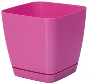 Кашпо для цветов Toscana квадратное 19х19см 5л с поддоном 0734-004 розовый