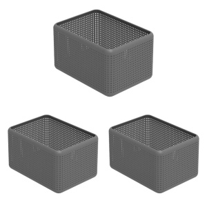 Корзина для хранения MADEI 13л ROTHO 10157 антрацит 3шт Корзина для хранения MADEI 13л ROTHO 10157 антрацит 3шт