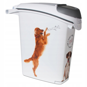 Контейнер для сухого корма Curver Pet Life 10кг белый рисунок Собаки 254867 Контейнер для сухого корма Curver Pet Life 10кг белый рисунок Собаки 254867