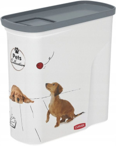 Контейнер для сухого корма Pet Life 2л белый, рисунок Собаки CURVER 254870 Контейнер для сухого корма Pet Life 2л белый, рисунок Собаки CURVER 254870
