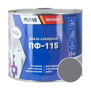 Эмаль ПФ-115 PUFAS Decoself 1,4л / 1,9кг серая