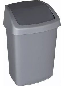 Ведро для мусора Swing Top 10л серебро,графит CURVER 167910
