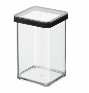 Контейнер для продуктов квадратный 1,0л LOFT прозрачный, черный ROTHO 1160408080 Контейнер для продуктов квадратный 1,0л LOFT прозрачный, черный ROTHO 1160408080