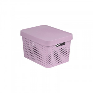 Ящик для хранения Infinity 17л с крышкой розовый перфорированный CURVER 229152