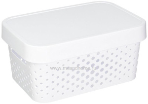 Ящик для хранения Infinity 4,5л с крышкой белый перфорированный CURVER 229162 Ящик для хранения Infinity 4,5л с крышкой белый перфорированный CURVER 229162