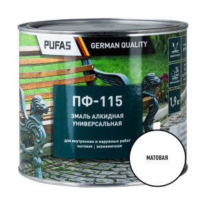 Эмаль ПФ-115 ГОСТ PUFAS Decoself 1,4л / 1,9кг белая матовая 206068 Эмаль ПФ-115 ГОСТ PUFAS Decoself 1,4л / 1,9кг белая матовая 206068