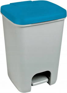 Ведро для мусора Essentials 20л с педалью голубой, серый CURVER 248609