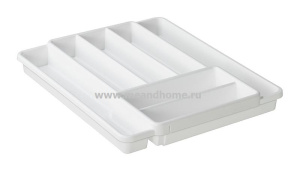 Лоток для столовых приборов раздвижной Domino белый ROTHO 1752501100 Лоток для столовых приборов раздвижной Domino белый ROTHO 1752501100