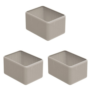 Корзина для хранения MADEI 13л ROTHO 10157 бежевый 3шт Корзина для хранения MADEI 13л ROTHO 10157 бежевый 3шт