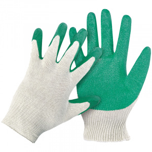 Хлопковые перчатки с латексным покрытием, связка 10шт