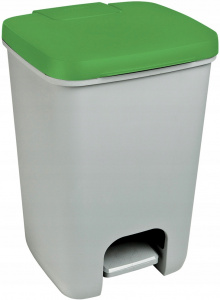 Ведро для мусора Essentials 20л с педалью зеленый, серый CURVER 248607